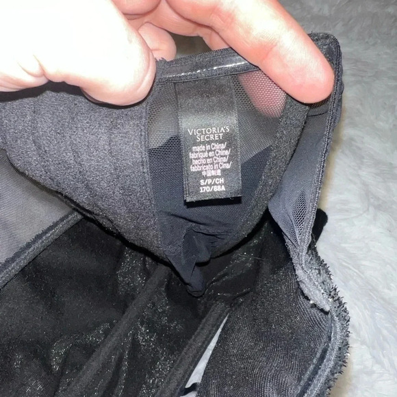 Victoria secret Corset Style Black Velvet Velour Strapless Lingerie Small - Picture 4 of 4